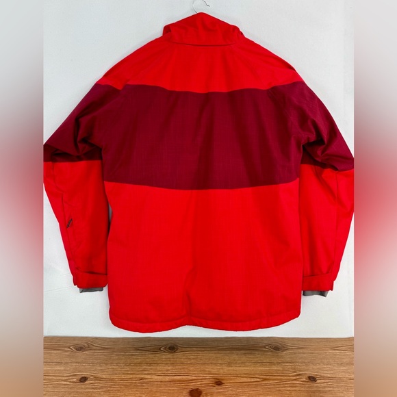 Men’s Columbia Red Burgundy Winter Jacket Omni-Heat Sz L No Hood Tons of Pockets - Picture 8 of 15